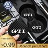 Para VOLKSWAGEN VW 2 Peças Porta-copos de Couro Antirruído Almofada para Copo de Água Para Volkswagen GTI GTD CC Sharan Transporter T-Cross Art