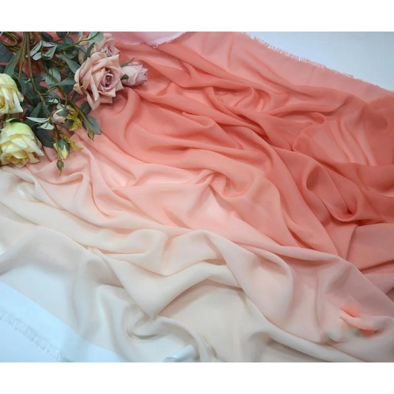 Gradient Color Organza Tulle Fabric 100D Chiffon Fabric for Diy Ancient Style Hanfu Dress Stage Dance Costume Drape Decor Craft