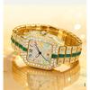 Hip Hop Iced Square Quartz Watch for Men Full Diamond Calendar Luxury Watch