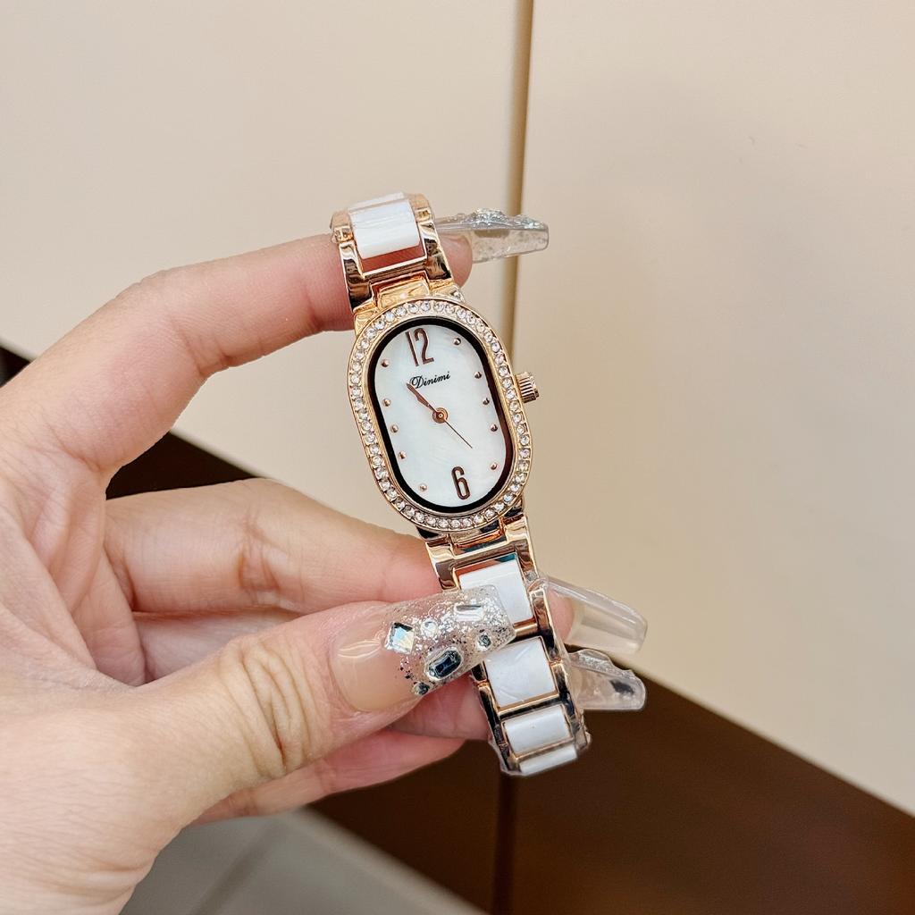 Watch Light Luxury Niche Sense Women'S Simple Women'S Watch With Diamond Oval Small Plate Women'S Watch