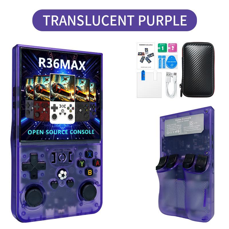 R36MAX 4.0-inch Retro Handheld Console with 3D HD Joystick and Arcade Games 64GB English Version