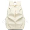 Solid Color Student Schoolbag Large Capacity Nylon Backpack