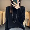 Autumn/Winter Thick Wool Pullover: Half-High Neck, 7-Gauge, Long Sleeve Knit Base Layer Sweater.