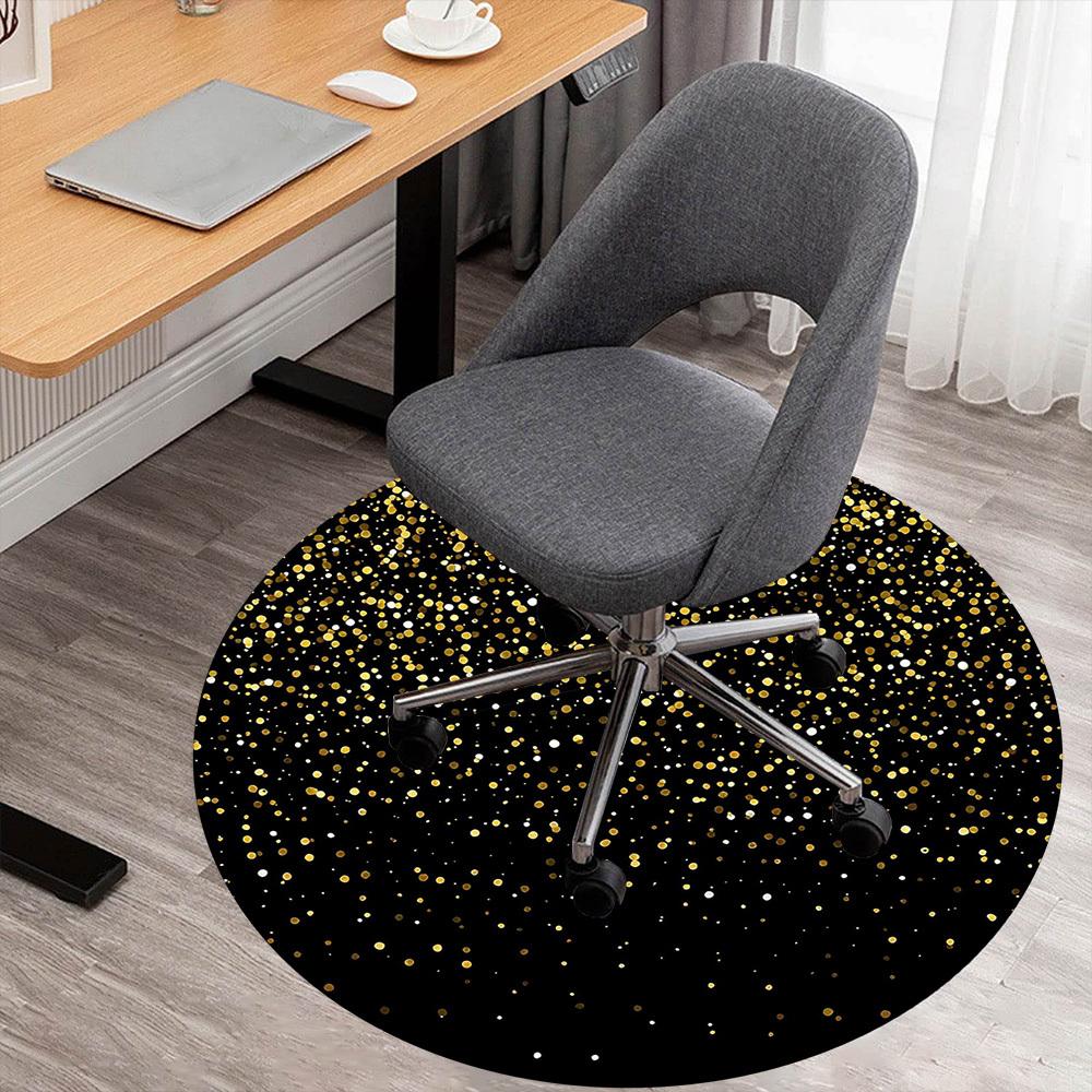 

1pc Glitter Black Round Chair mat office Area Rug - Non-Slip, Floor Mat for Office, Bedroom, and Indoor Decor p127215 80cm by 80cm