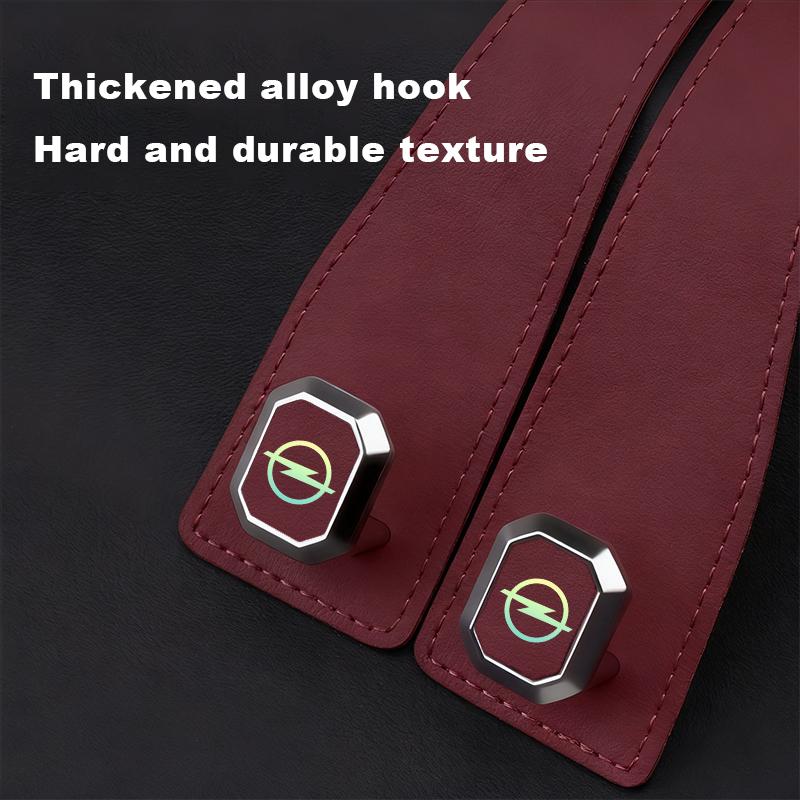 Metal car seat headrest hook 2-in-1 soft leather car seat backrest hanger For Opel Insignia Astra Antara Meriva Zafira H G Corsa HV8