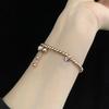 Minimalist Titanium Steel Fu Character Bead Bracelet - Non-Fading, Elastic, Retractable