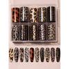 10pcs/Box Leopard Print Nail Art Transfer Foils Nail Accessories DIY Nail Stickers Nail Art Supplies