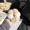 Korean Cute Real Rabbit Fur Pom-Pom Hair Tie - Plush Ball Hair Accessory