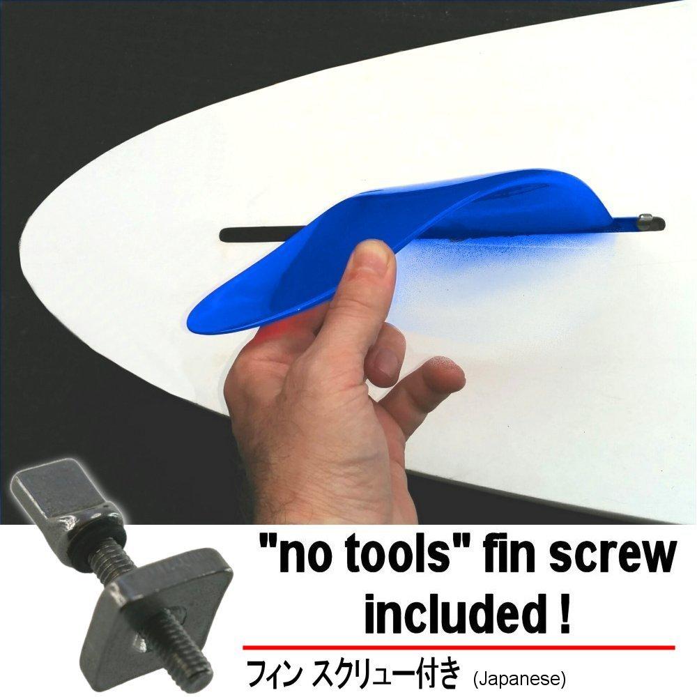 saruSURF Center Fin Safety Flex Soft (Soft Flex) 8" for Longboard/SUP/airSUP - Blue