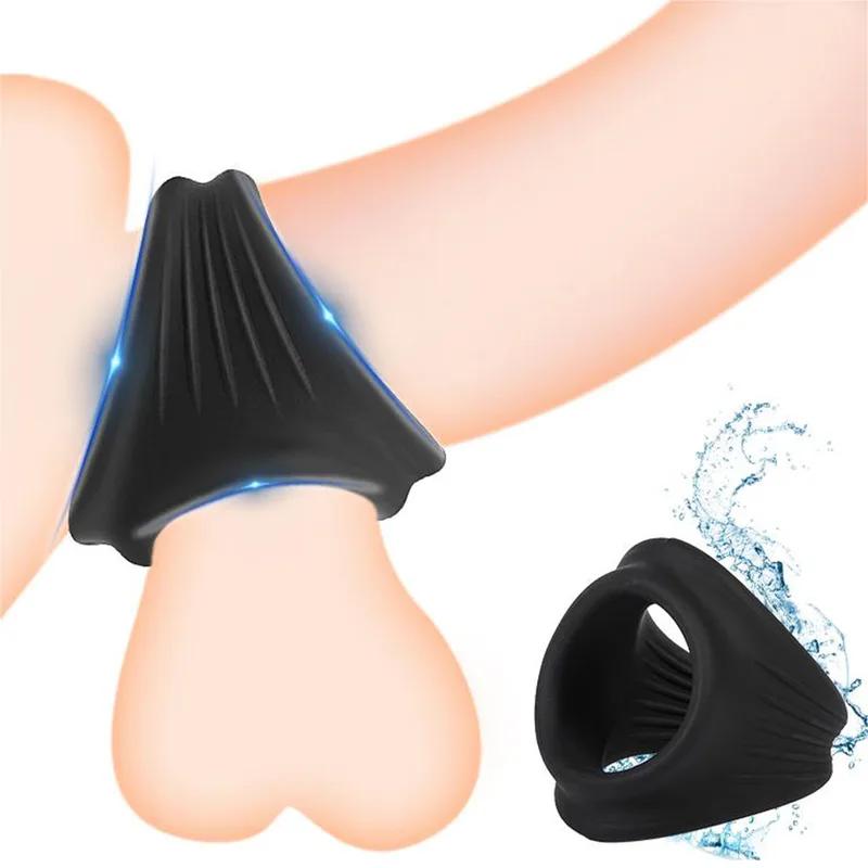 Lock Penis Ring Male Ejaculation Delay Sleeve Reusable Cock Ring Erection Sex Toys For Men Adult Product Silicone Adult Supplies