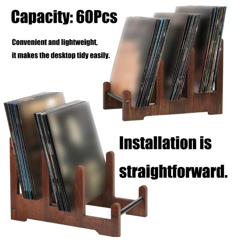 Premium Wood Album Organizers 3Tier Display Rack for Vinyls Records Album Storage Racks Ideal for Home or Office