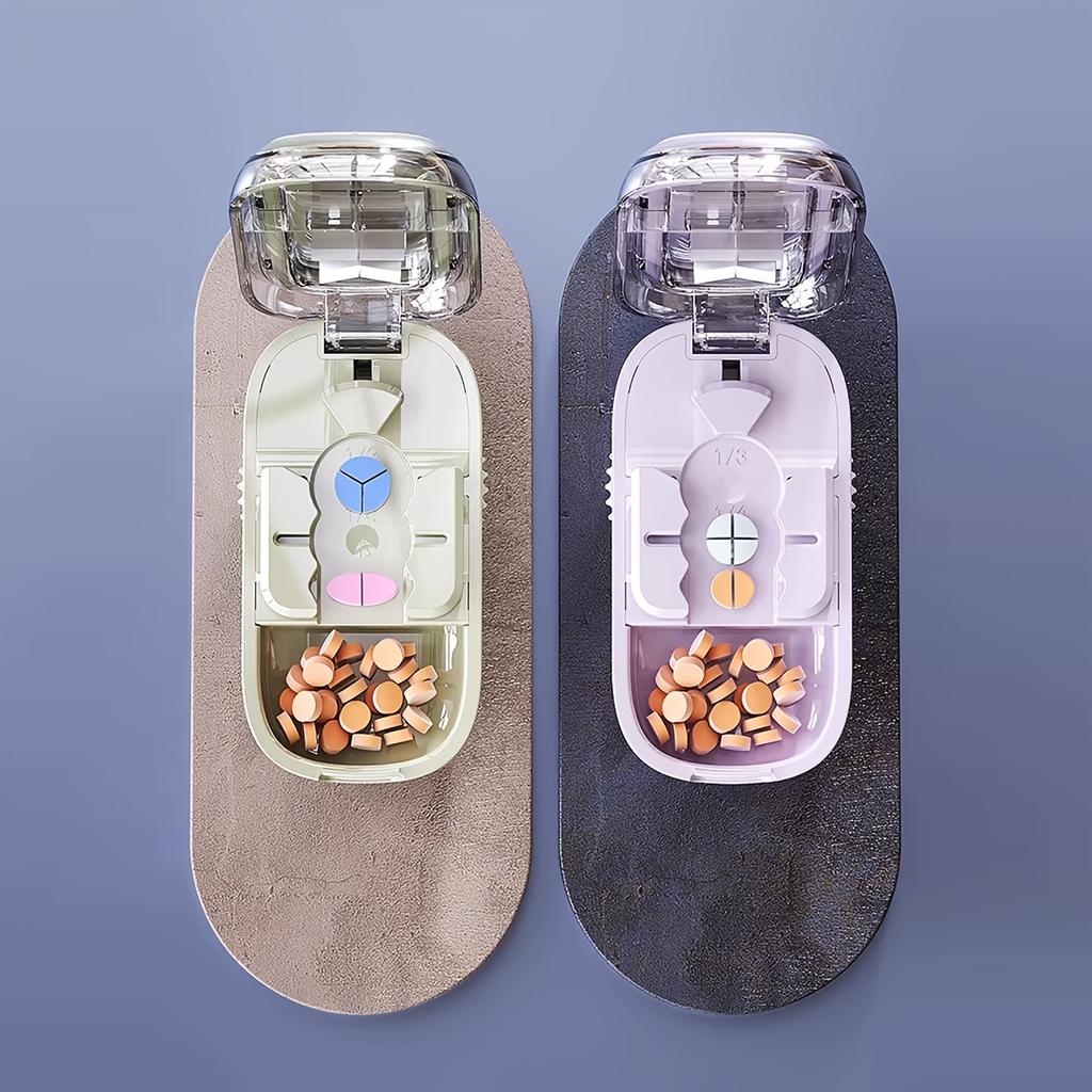 Portable Pill Cutter and Divider, Suitable for Small and Micro Tablets, Precisely Aligns Tablets, Accurately and Evenly Divides Into Half, Thirds
