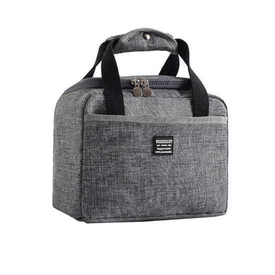 

Портативная сумка из ткани Оксфорд с термоизоляцией для хранения продуктов питания, сумка для пикника, обеда светло-серый