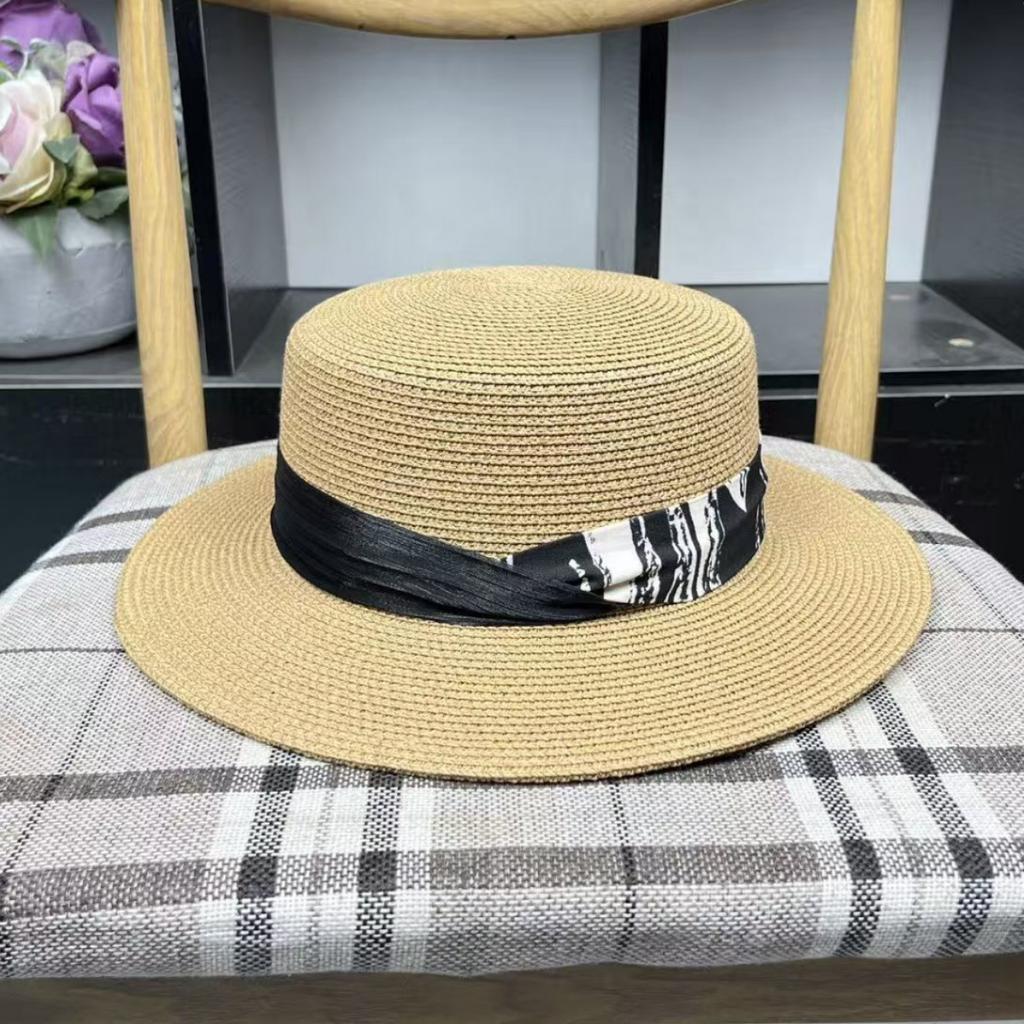 New Hat Men's Summer Tide Travel Vacation Beach Wide Edge Sun Protection Sun Shade Flat Top Top Hat Fashion Straw Hat Women