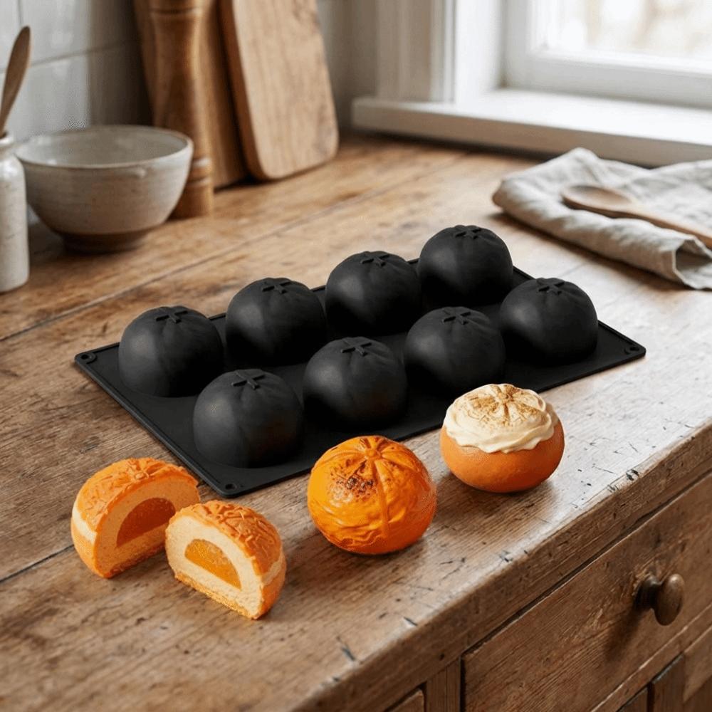 Reusable Orange Shape Cake Mold Non-stick 3D Silicone Mold  Chocolate Ice Cube Biscuit Jelly