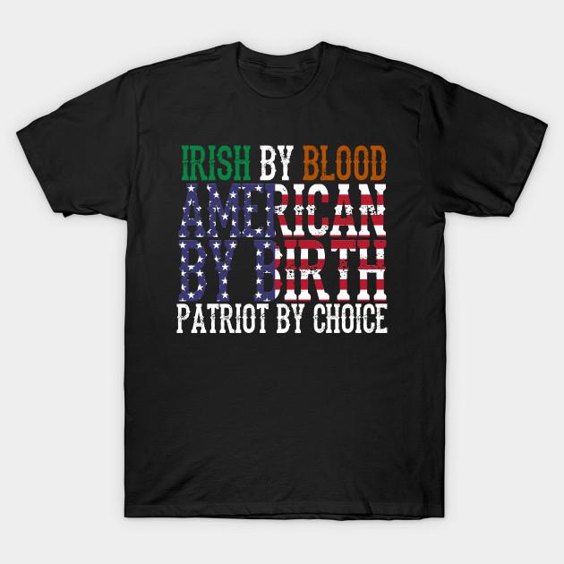 Men Black Print T-shirt Irish By Blood American No-Cut Transfer Paper Print Cotton Tshirt XL