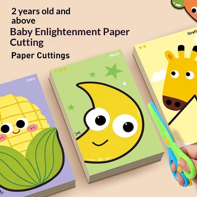 Handmade Paper Cuttings Interesting Origami Suit Dinosaur/Mushroom Patterns Including Scissors Parent-Child Interactive Toys
