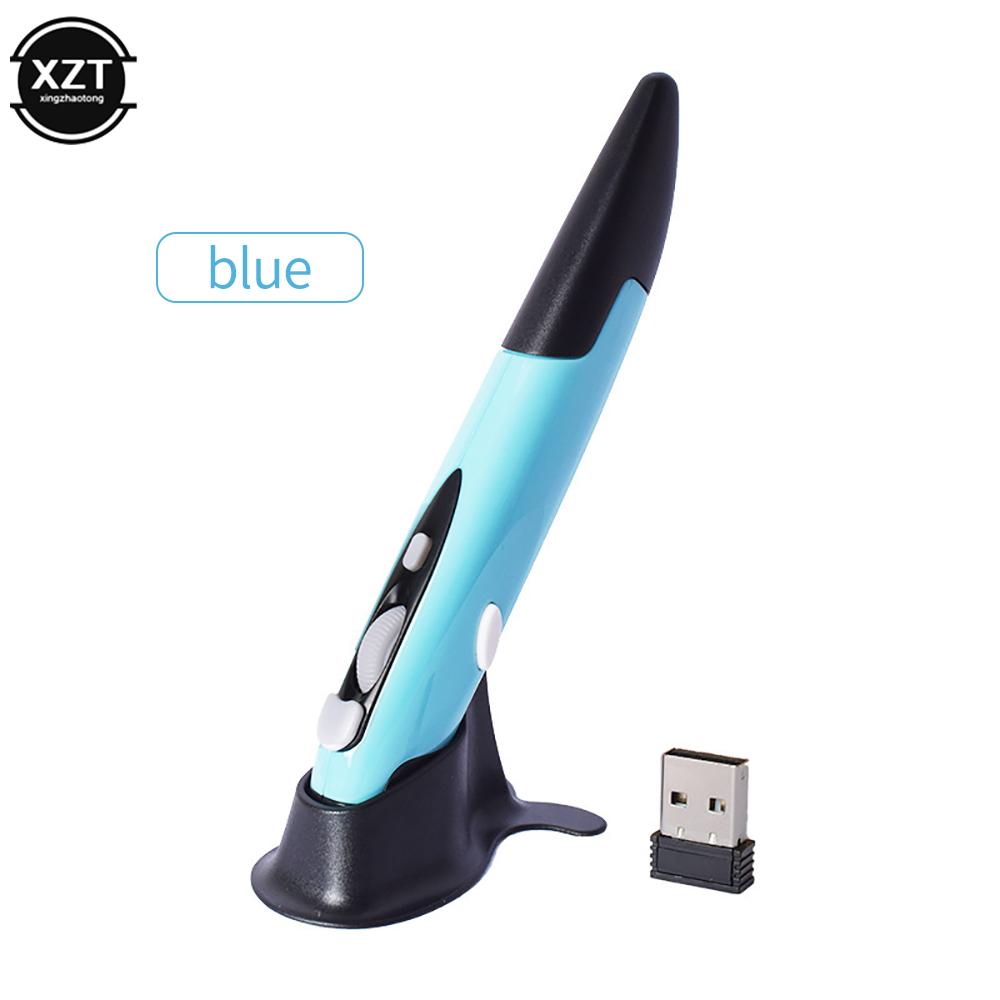 2.4G Wireless Mouse Pen Ergonomic Portable Pen Mouse USB Receiver Silent Optical Mouse for Laptop PC Office Home