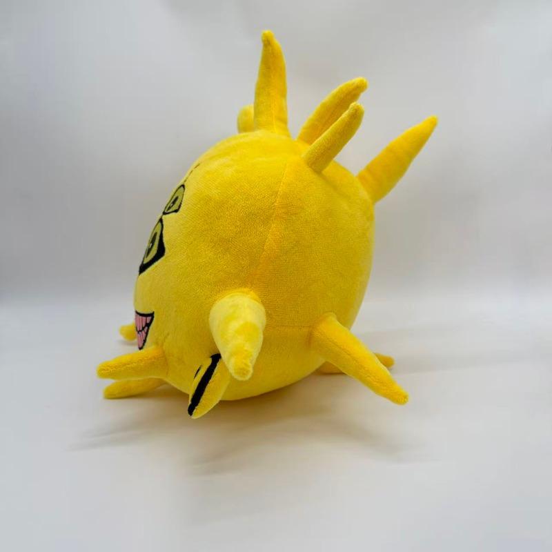 Wonderland Horror Sun Monster Plush Toy Multi Eyes Yellow Sun Stuffed Doll Soft Scary Figure Home Sofa Decoration Collectible Gift for Horror Game Fan