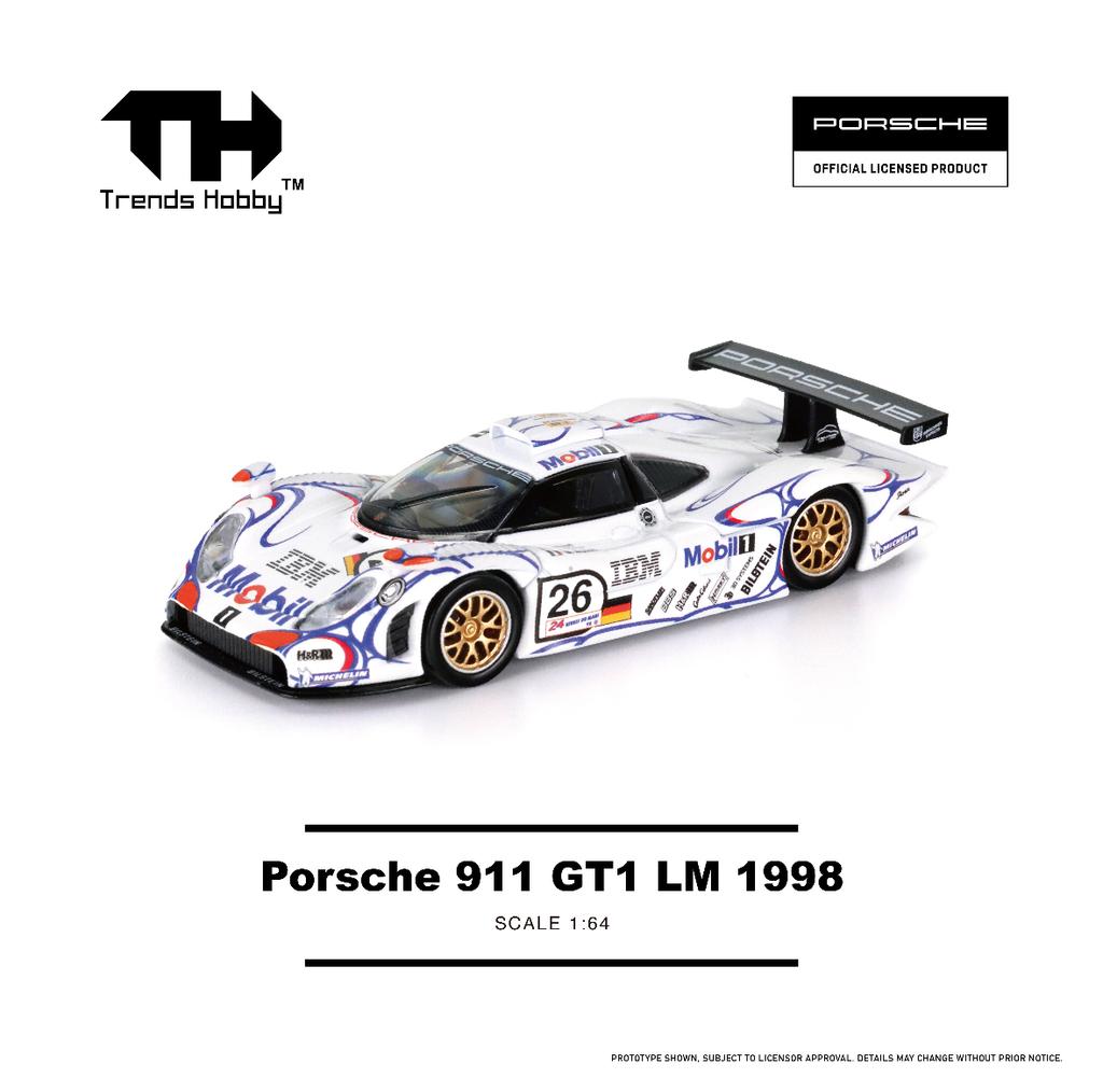 Trends Hobby TH 1:64 Porsche 911 GT1 LM 1998 Alloy Car Model Exhibition Limited