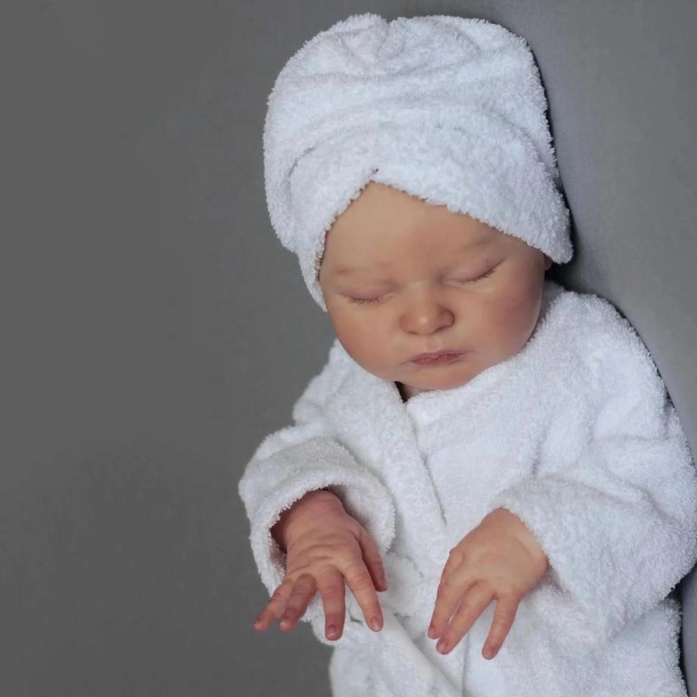 BZDOLL 20inch 50cm Soft Asleep Soft Vinyl Reborn Baby Doll with 3D-paint Skin with Visible Veins Bebe Toy Newborn Girl Kids Art Dolls Christmas Gift