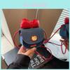 Hello Kitty Denim Butterfly Knot Bag Small Crossbody For Casual Street Style Womens Fashion