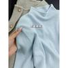 Milk blue inner sweater women's autumn and winter new semi-turtleneck knitted bottoming shirt, high-end outer wear temperament top