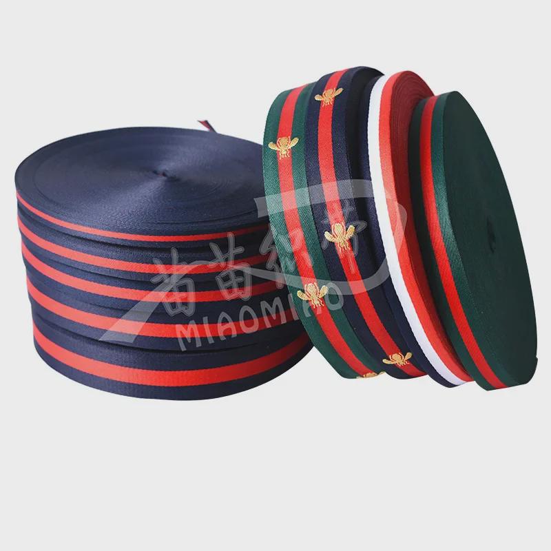 Three-Color Jacquard Bee Gift Box Ribbon - Polyester Clothing Decoration
