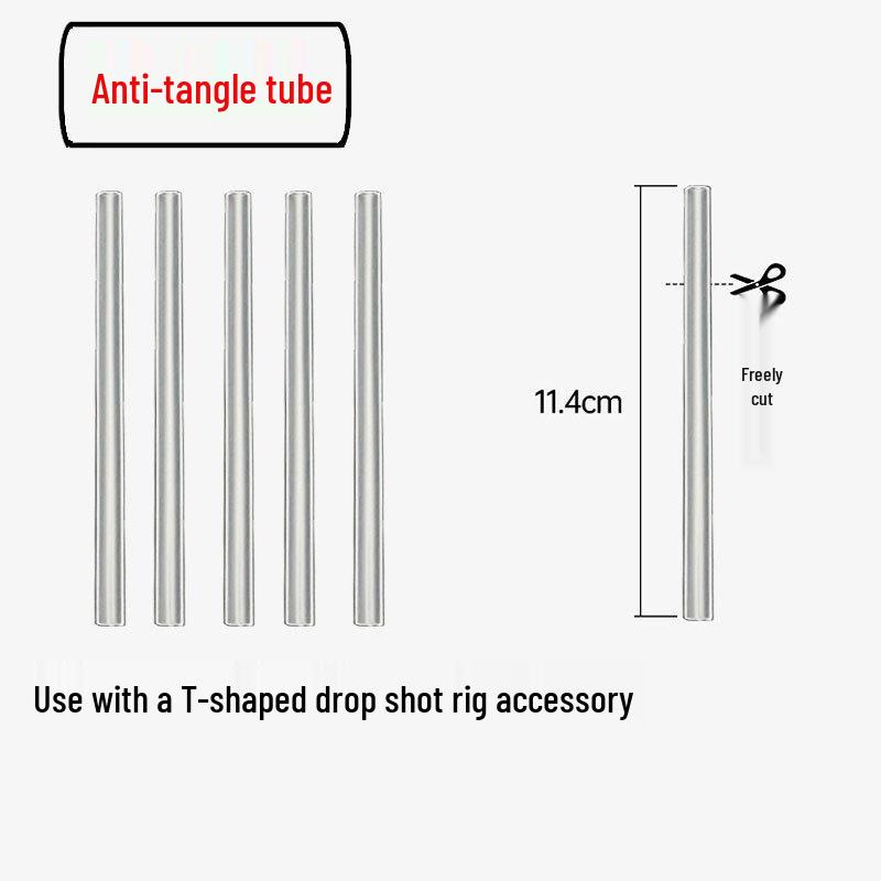 Anti-Tangle Fishing Rig: T-shaped Leader Splitters, Rubber Tube, Kite Fishing Hooks, 3-Way Swivel Hook Separator