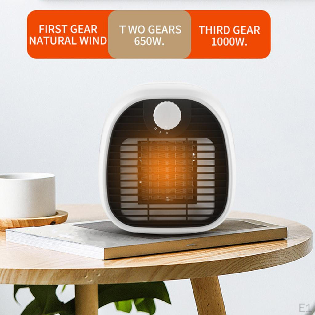 Heater 1000W Convection Heating Personal Plastic Compact Fast Silent Electric Fan for