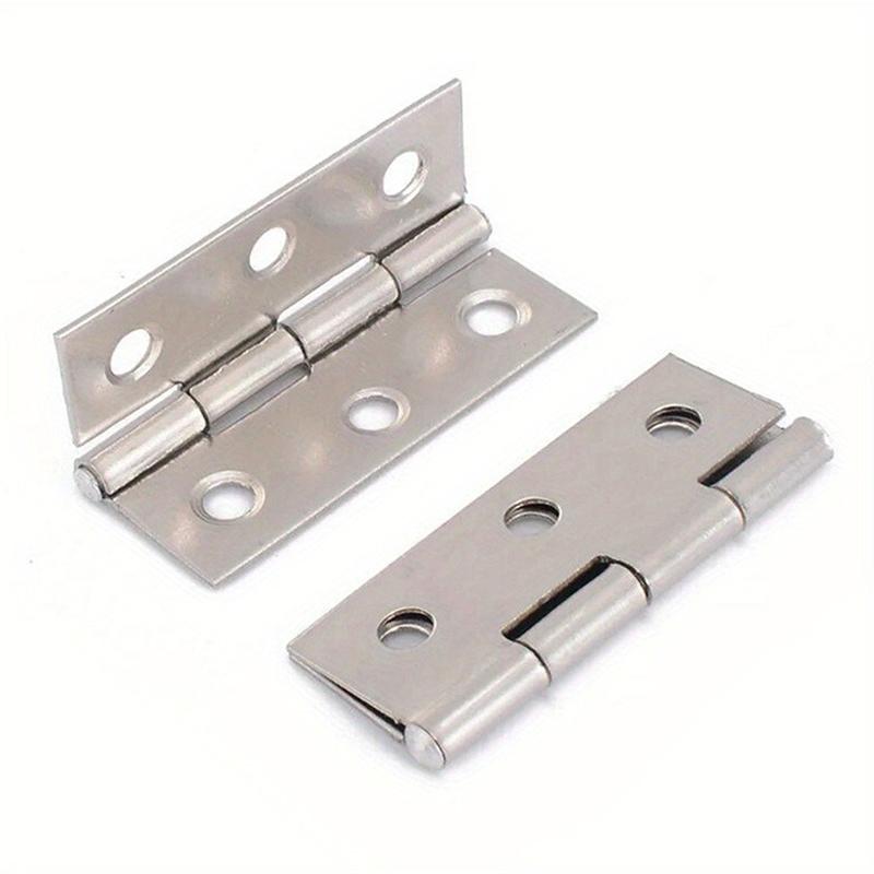 New 10pcs Stainless Steel Door Hinges Cabinet Doors Windows Wooden Box Flat Hinge Home Furniture Hardware Accessories