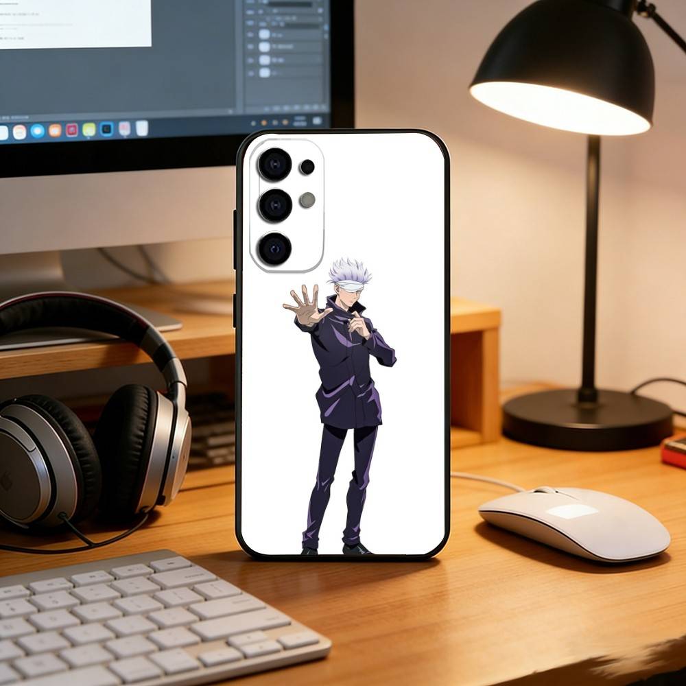 Anime J-Jujutsu Kaisen S-Satoru Gojo Phone Case Black Silicone Soft For Samsung S25,S24,S21,S22,S23,S30,Ultra,S20,Plus,Fe,Lite