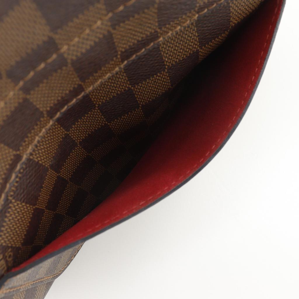 Louis Vuitton Bobourg Shoulder Bag N40176 Scarlet Brown Damier Canvas Women Used