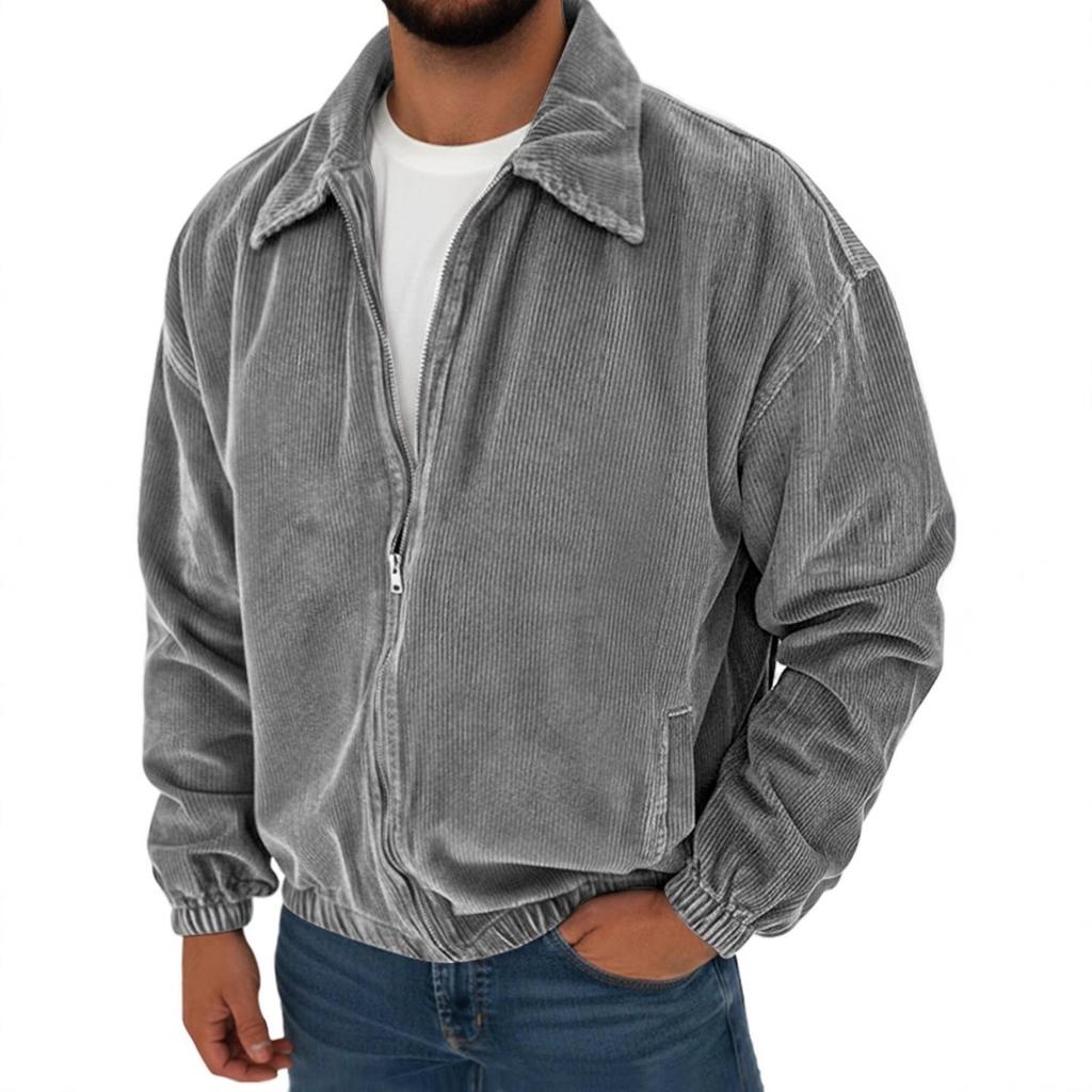 2026 Retro Corduroy Men's Long Sleeve Pocket Jacket - Autumn/Winter Fashion