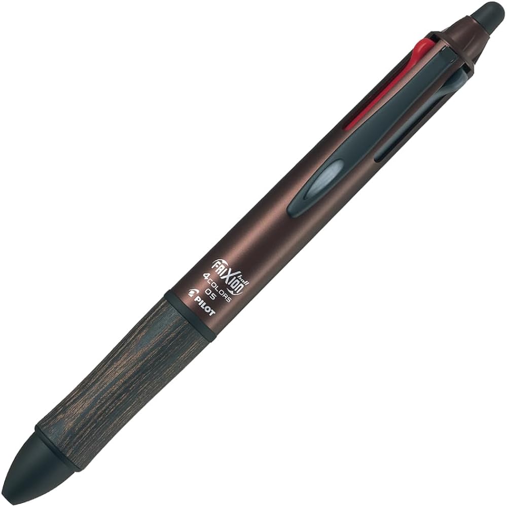 PILOT LKFB3SEFBN Multicolored Frixion Ball 4 Wood 0.5mm Brown Ballpoint Pen