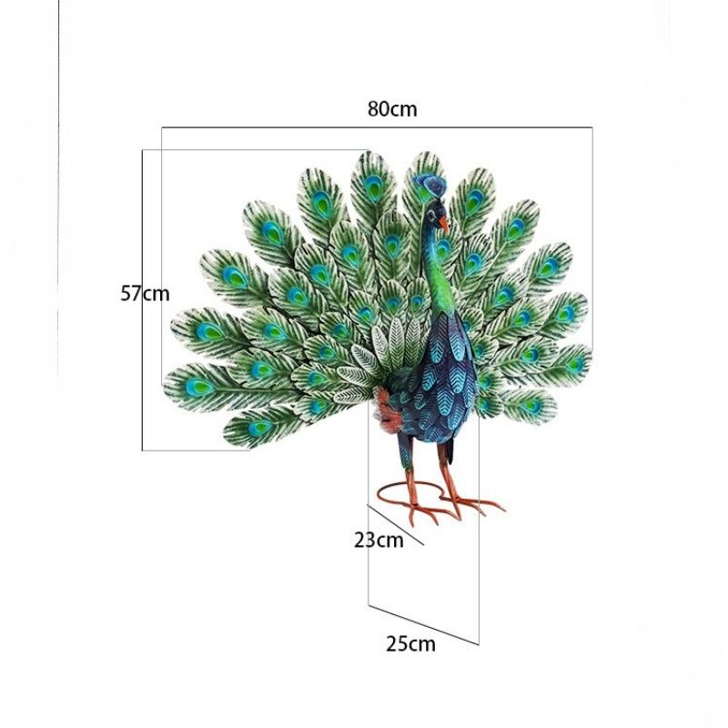 

Wrought Iron Peacock Display Stand Creative Vintage Figurine Outdoor Garden Decor Window Display Ornament Peacock Decoration