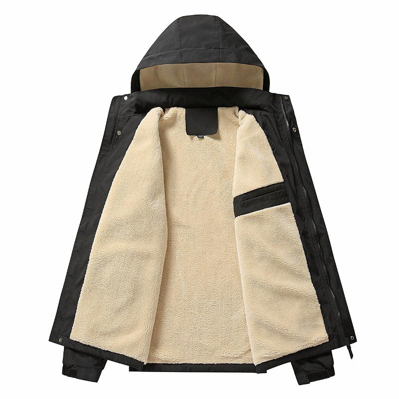 

Мужское зимнее хлопковое пальто из овечьего флиса со свободным и утолщенным флисом больших размеров, повседневное спортивное теплое пальто XXL