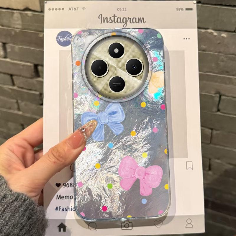Cute Colorful Bow Heart Girls Women Phone Case For Xiaomi Poco X3pro X5 M6 X6 X3 NFC M5s M6 X7 Pro C75 C61 Bumper Fundas Cover