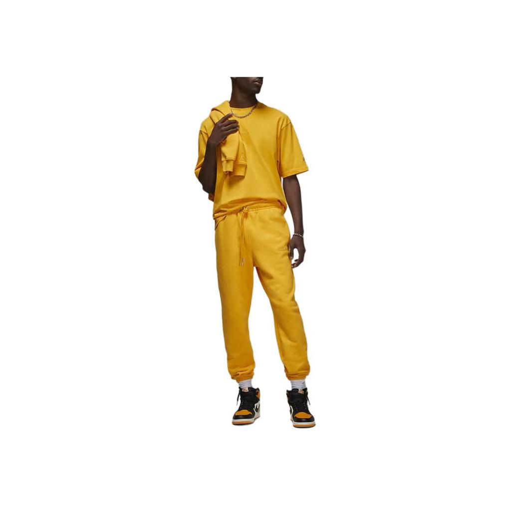 Jordan Wordmark Solid Color Cuffed Casual Sports Pants Men pants Yellow FJ0696-739