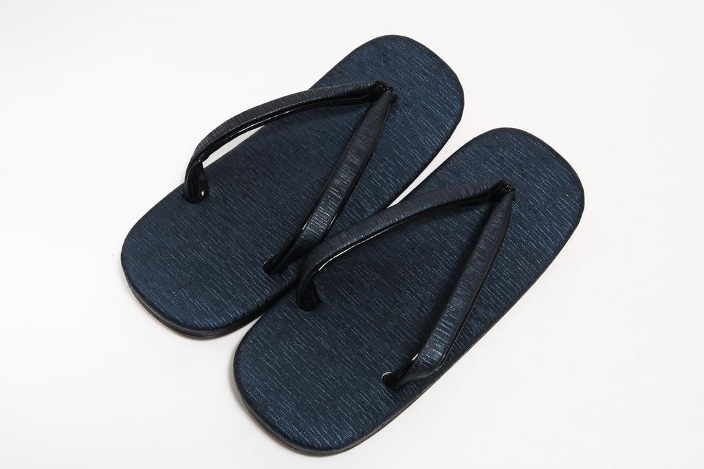 Setta Cowhide Made in Japan [Hasegawa] Men's "Tsumugi-style" Sandals/Zori Sandals, Sole, (Size 3L, Navy)