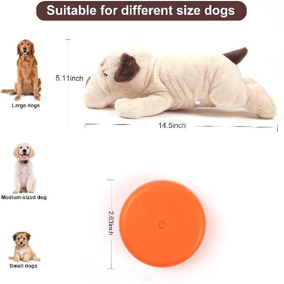 Heartbeat Puppy Toy,Puppy Separation Anxiety Toy, Puppy Behavioral Training Aid for Dog Sleep Aid Plush, Pet Companion Smart Dog Toys,Beige
