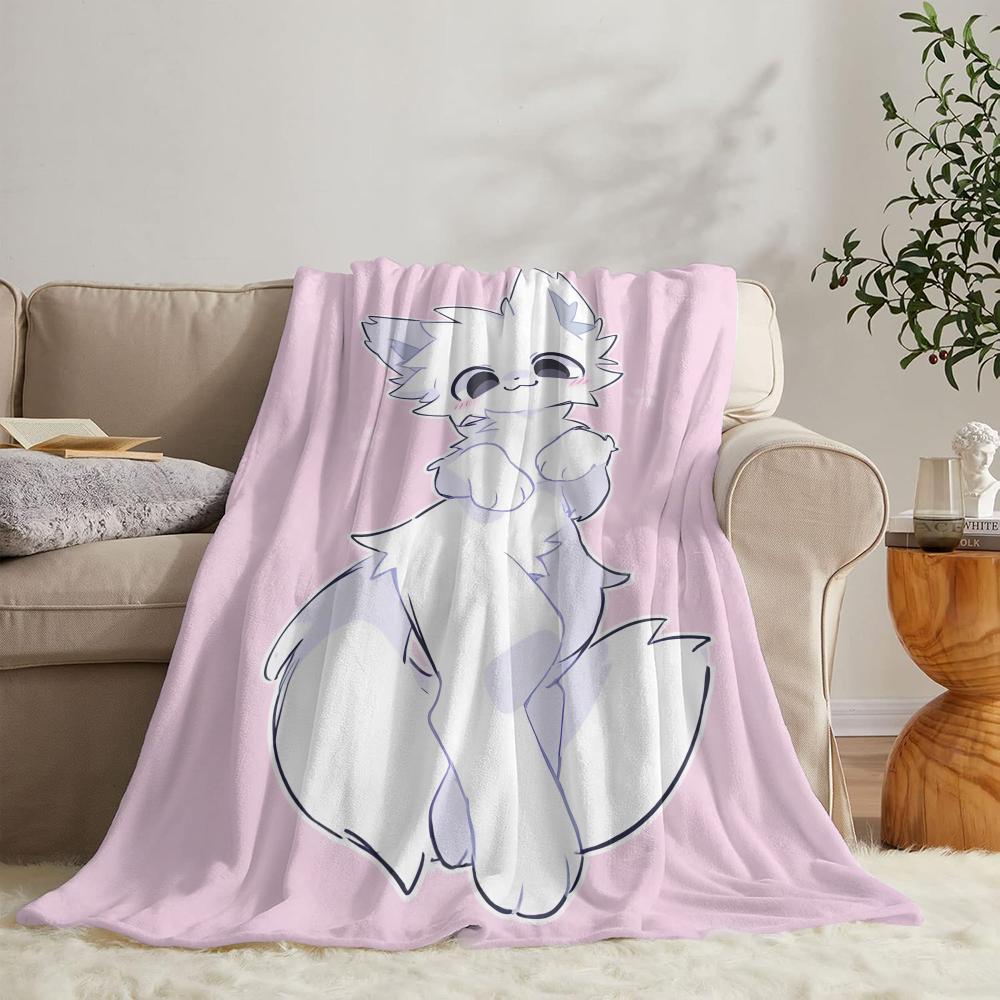 Cute B-boykisser cat Throw Soft Flannel Throw Summer Blanket Lightweight Cozy Nap Blanket for Sofa Bed Travel