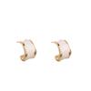 French Retro C-Shaped Glazed Drop Earrings: Elegant, Versatile, Luxurious Women's Jewelry
