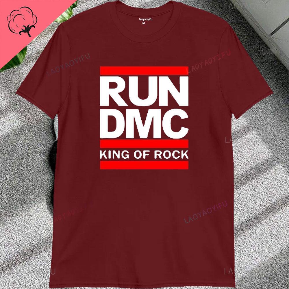 Vintage Run Dmc Hip Hop Rock Muisc Printed Graphic Male Tshirts Short Sleeve Streetwear Loose Women Tshirt Casual Fashion Tees