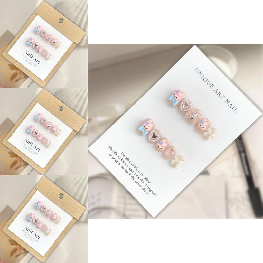 Handmade Cute Cartoon Nail Stickers For Women Removable And Reusable Fake Nails