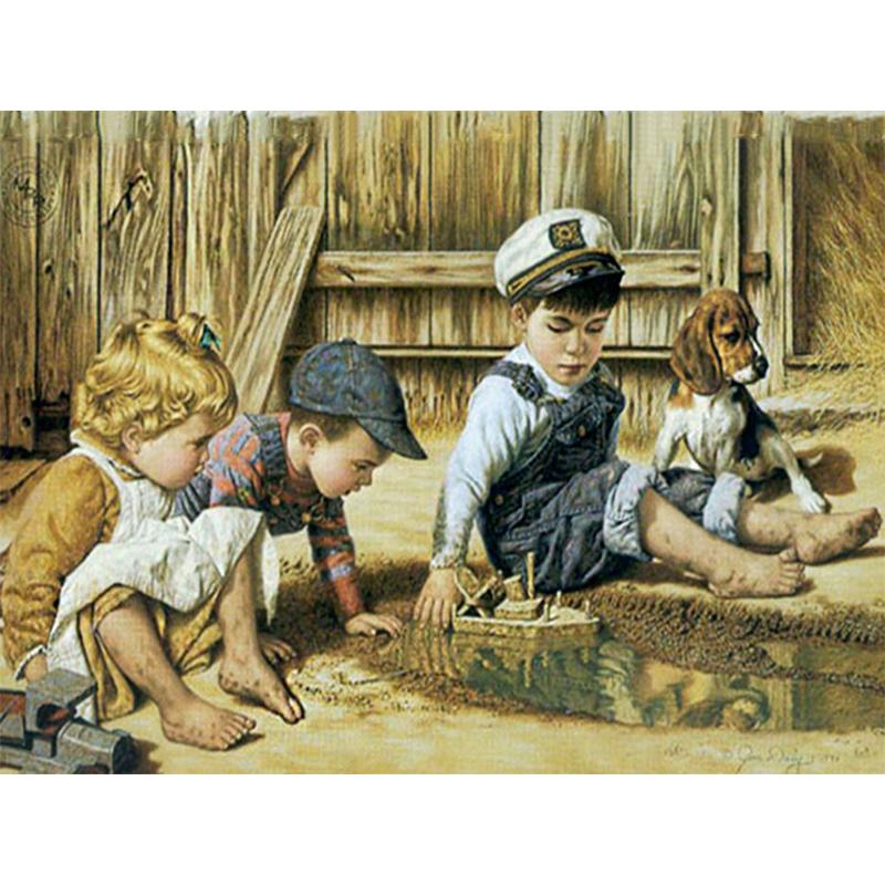 5D Diy Diamond Painting Landscape Garden Child Cross Stitch Kits Full Round Drill Embroidery Mosaic Art Picture Home Decor Gift