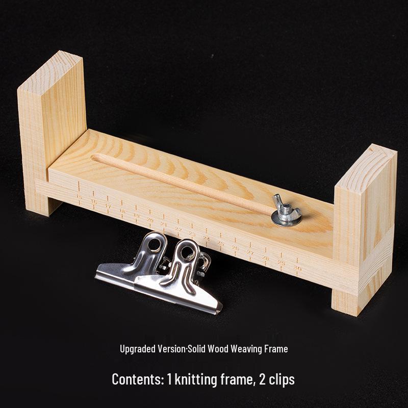 Strumento Rastrelliera per Tessitura con Corda con Cornice in Legno Fatta a Mano per Progetti Fai da Te