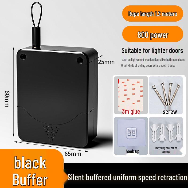 Silent Automatic Door Closer with Pull Rope for Sliding Doors 