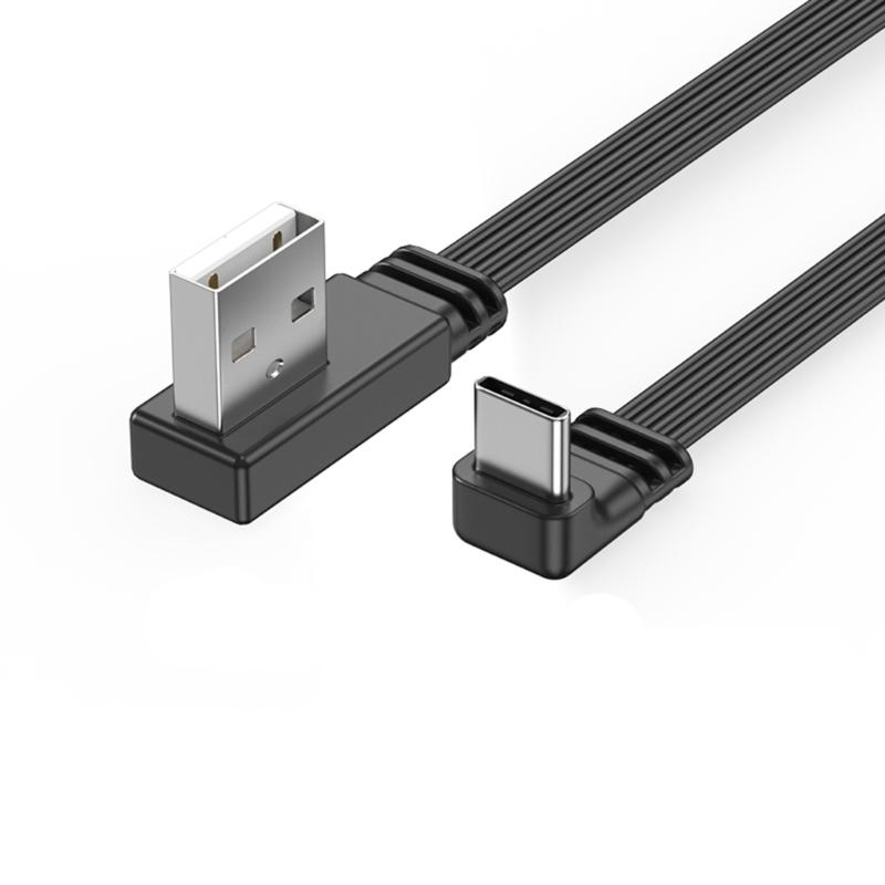 10CM-100CM Flat Flexible straight&Up & Down & Left & Right Angled 90 Degree Usb Male to Type C Male charging and Data Cable