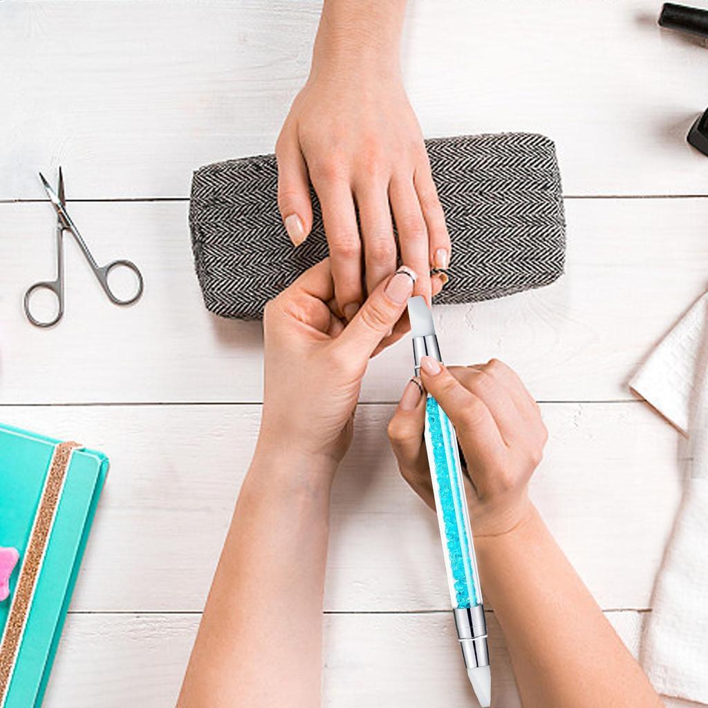 Nails Art Skulptur Stift Doppel Silikon Nägel Stift Anwendung Spiegelpuder Aufkleber Andrückstab Schnitzen Kleben Nails Art Werkzeuge